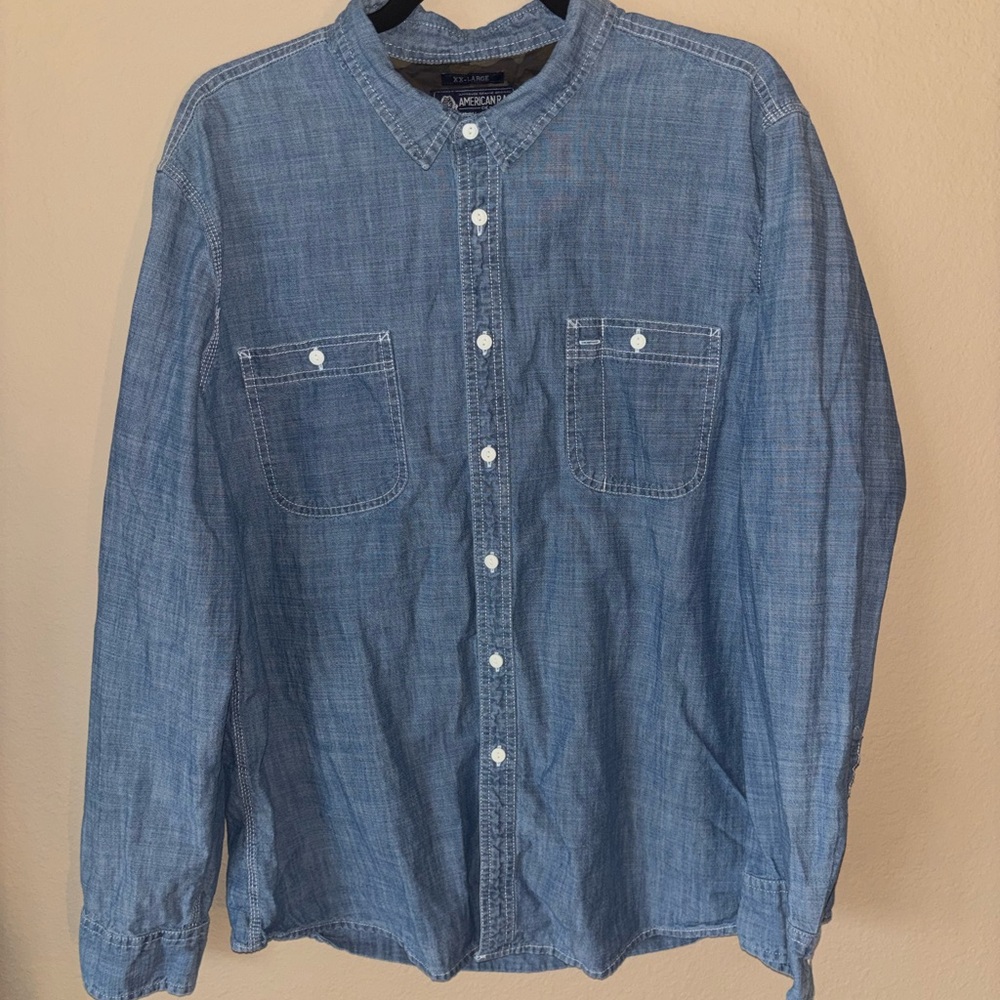 Men’s Denim Button Down Shirt (2XL)